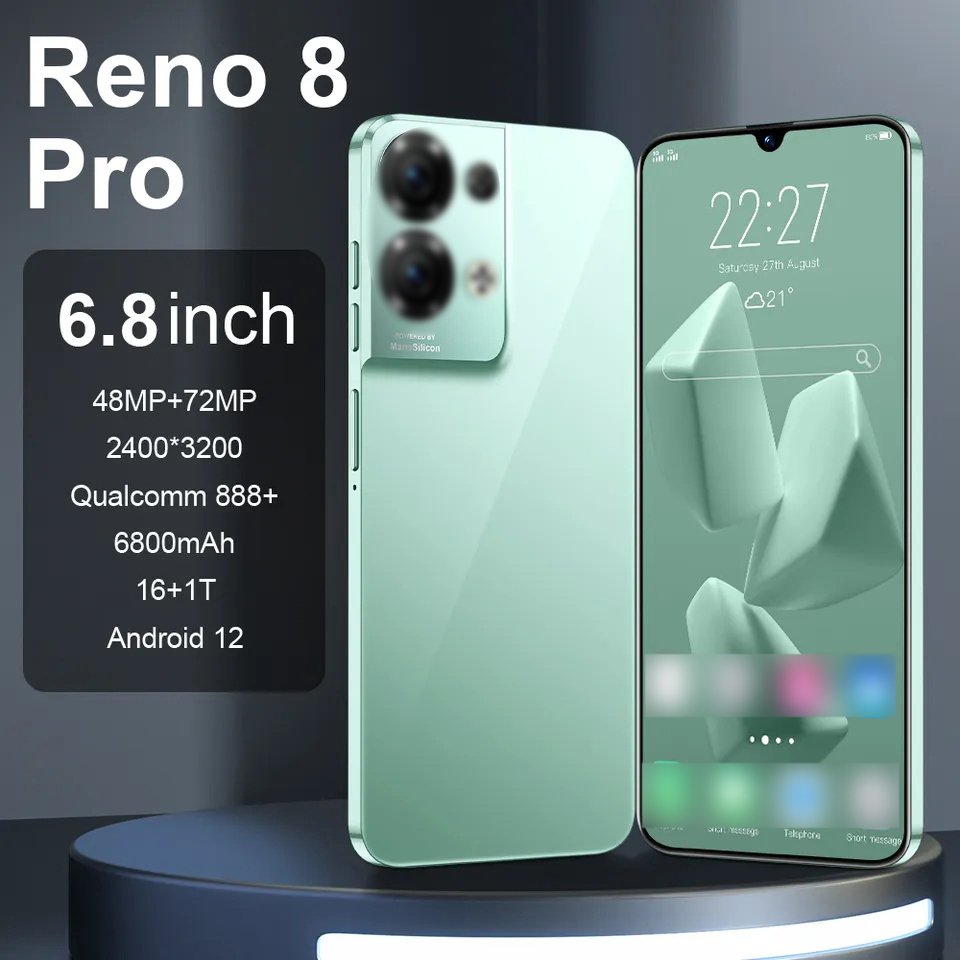 2023 New Reno 8 pro cellphones 16GB+1TB mobile phone 4g phones celulares 3G smartphone